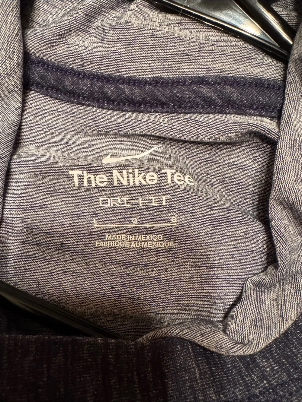 UNC Nike Heathered Navy Hooded Pullover - Large